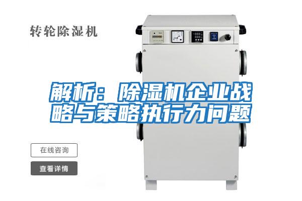 解析：除濕機(jī)企業(yè)戰(zhàn)略與策略執(zhí)行力問(wèn)題