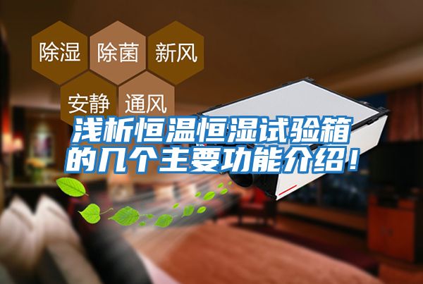 淺析恒溫恒濕試驗箱的幾個主要功能介紹！