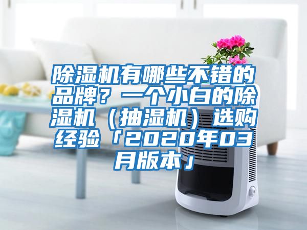 除濕機有哪些不錯的品牌？一個小白的除濕機（抽濕機）選購經驗「2020年03月版本」